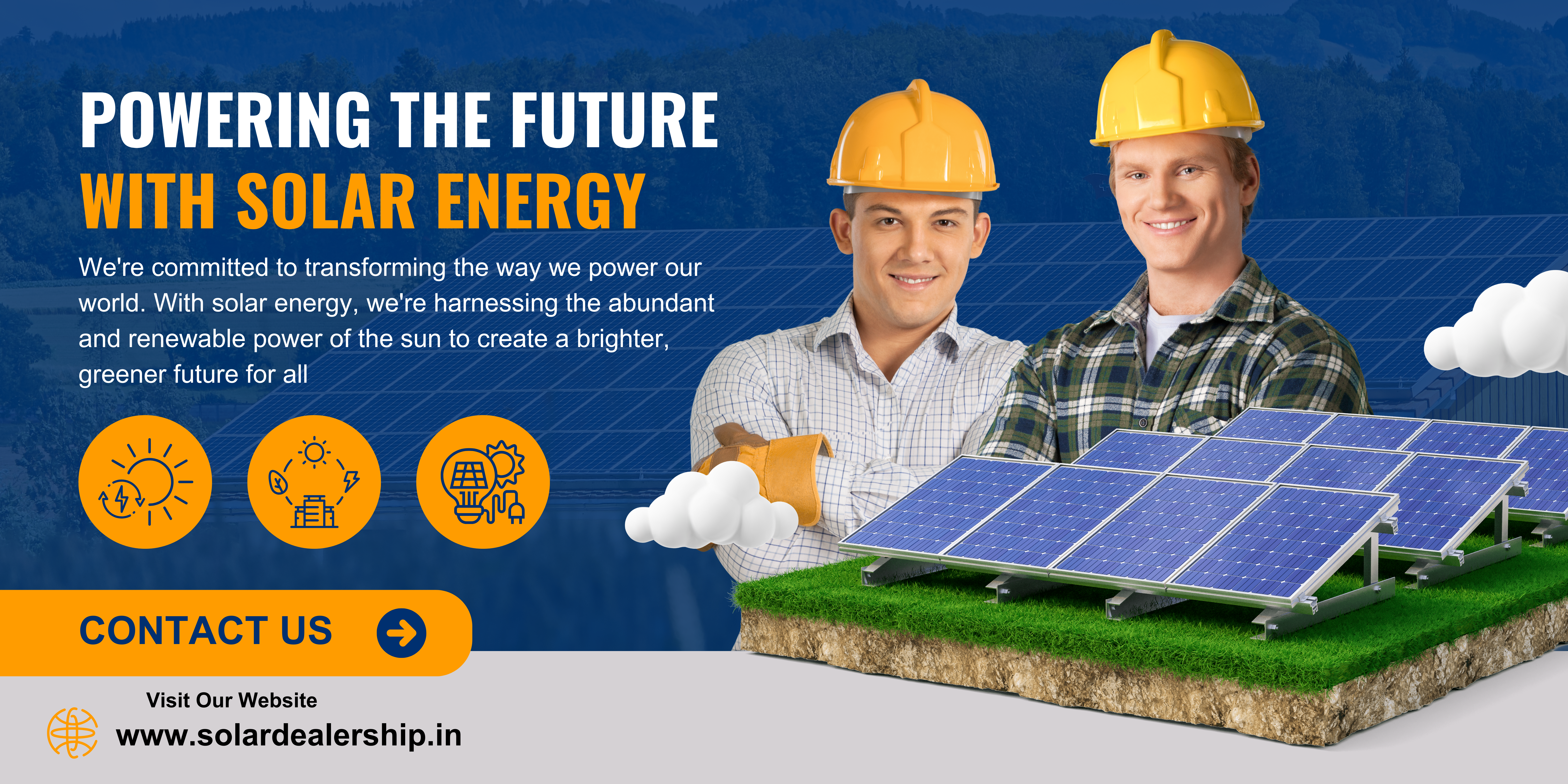 Blue and Orange Modern Solar Energy Banner (1)